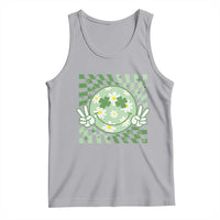 Retro Groovy Shamrock Smile Face St Patricks Day Tank Top