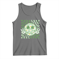 Retro Groovy Shamrock Smile Face St Patricks Day Tank Top