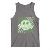 Retro Groovy Shamrock Smile Face St Patricks Day Tank Top