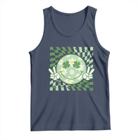 Retro Groovy Shamrock Smile Face St Patricks Day Tank Top