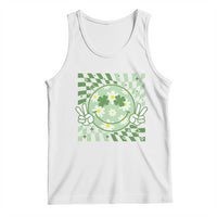 Retro Groovy Shamrock Smile Face St Patricks Day Tank Top