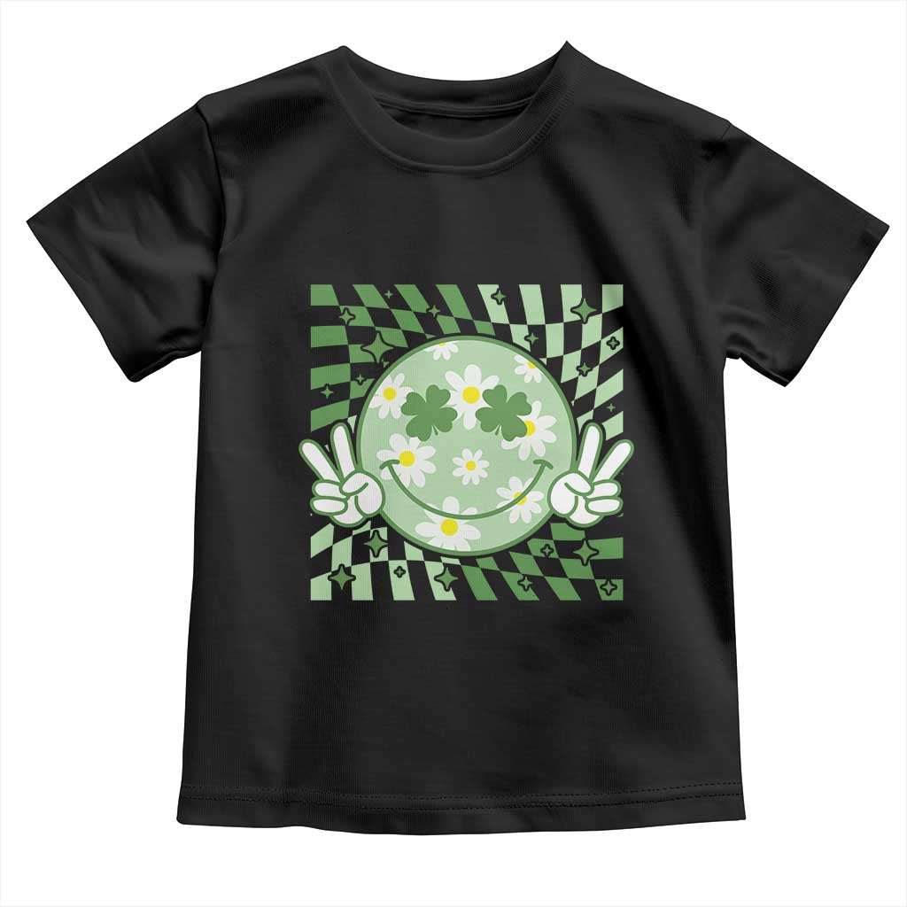 Retro Groovy Shamrock Smile Face St Patricks Day Toddler T Shirt