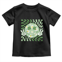 Retro Groovy Shamrock Smile Face St Patricks Day Toddler T Shirt