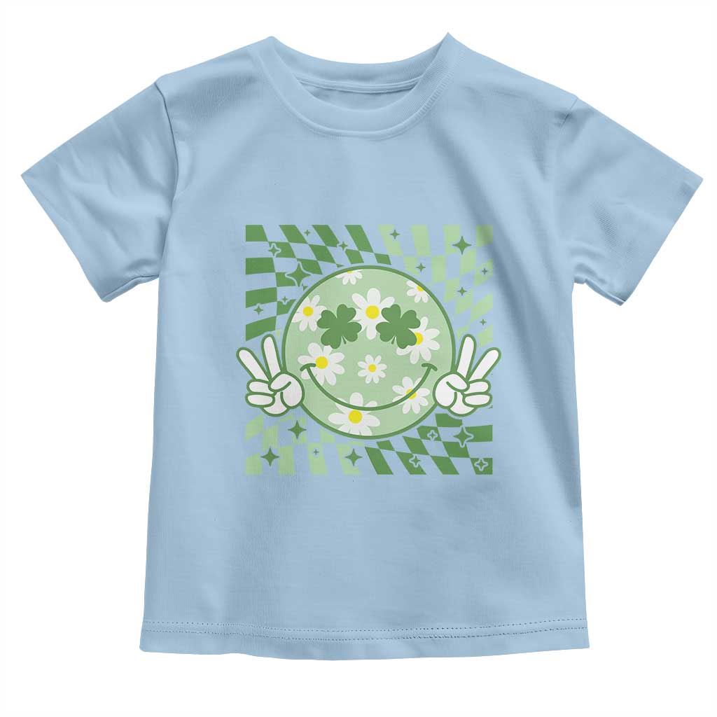 Retro Groovy Shamrock Smile Face St Patricks Day Toddler T Shirt