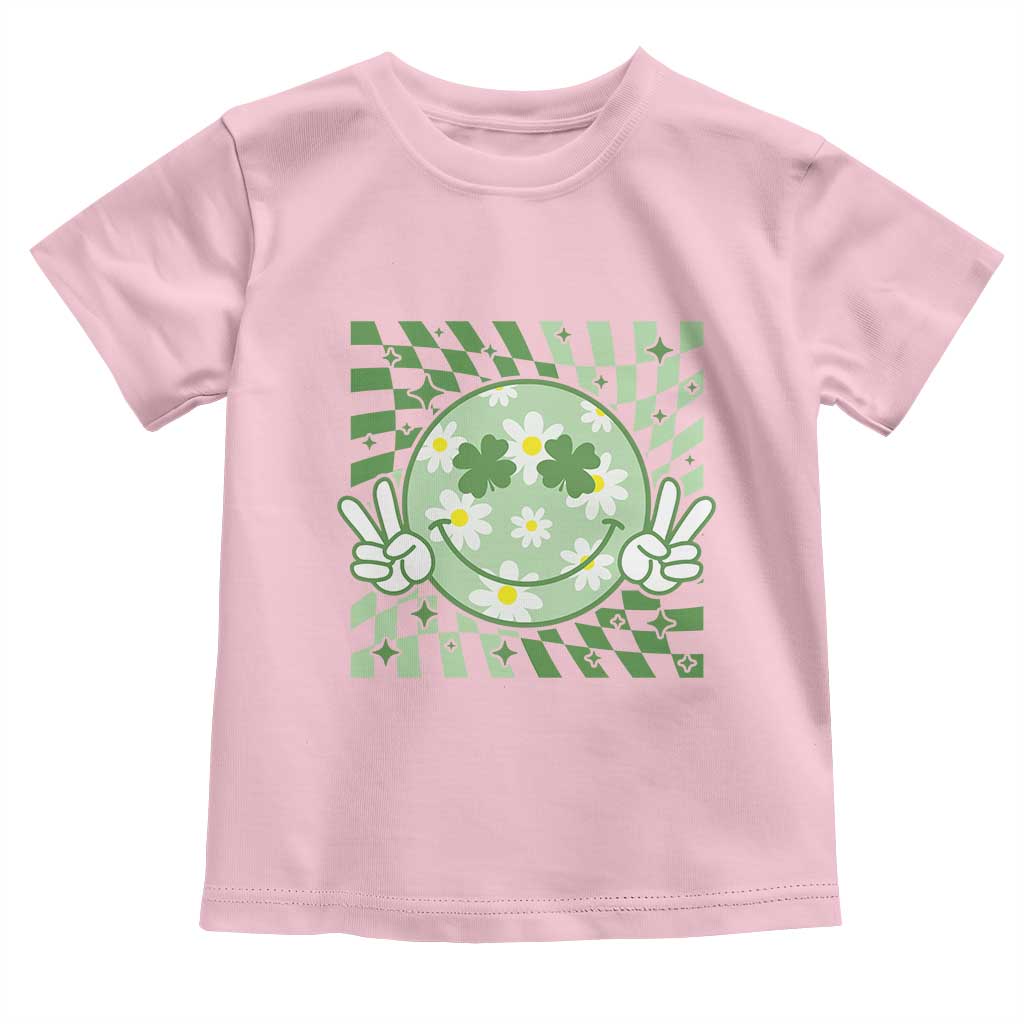 Retro Groovy Shamrock Smile Face St Patricks Day Toddler T Shirt