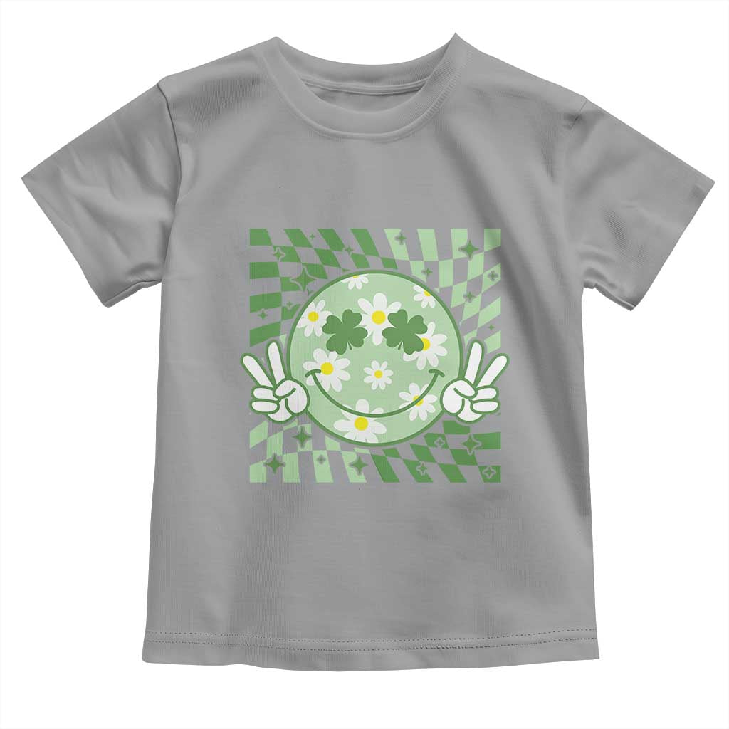 Retro Groovy Shamrock Smile Face St Patricks Day Toddler T Shirt