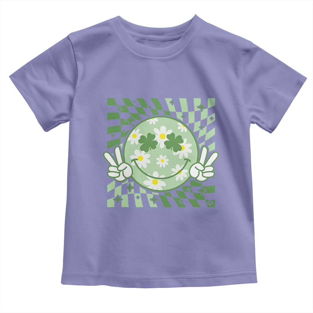 Retro Groovy Shamrock Smile Face St Patricks Day Toddler T Shirt