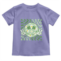 Retro Groovy Shamrock Smile Face St Patricks Day Toddler T Shirt