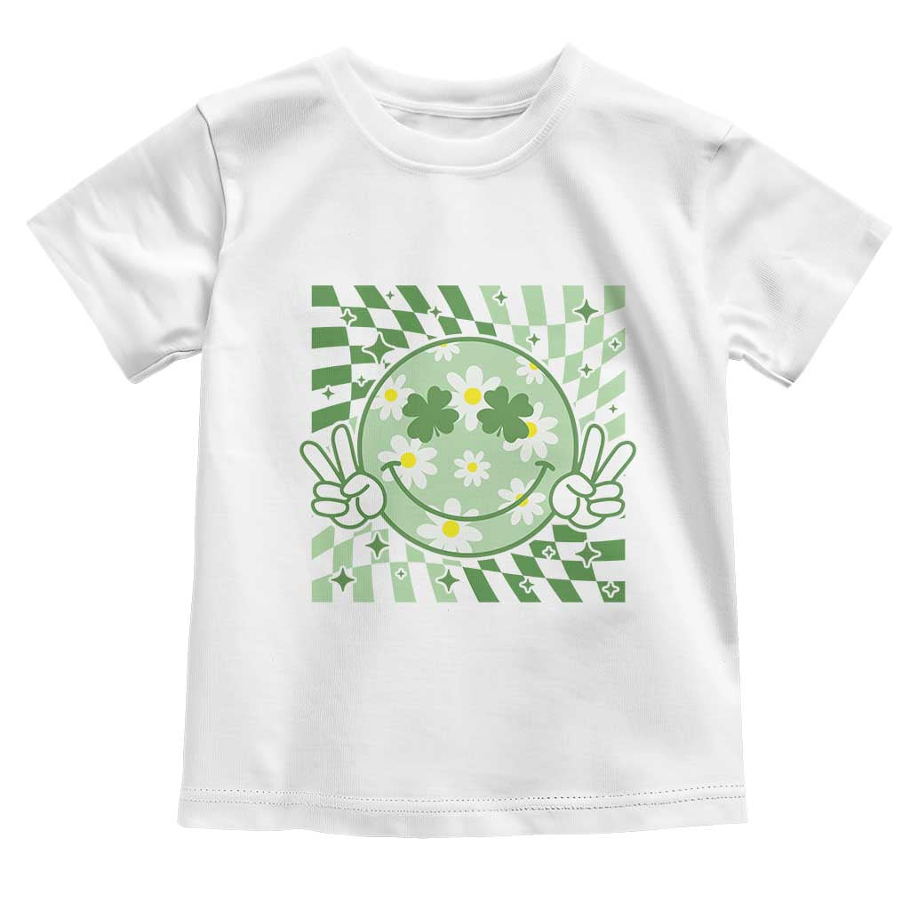 Retro Groovy Shamrock Smile Face St Patricks Day Toddler T Shirt