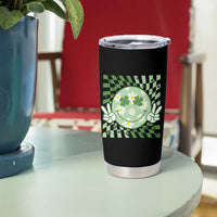 Retro Groovy Shamrock Smile Face St Patricks Day Tumbler Cup