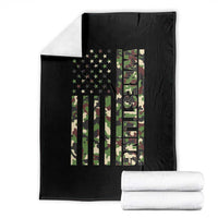 Wrestling American Flag Camo Wrestler Throw Blanket