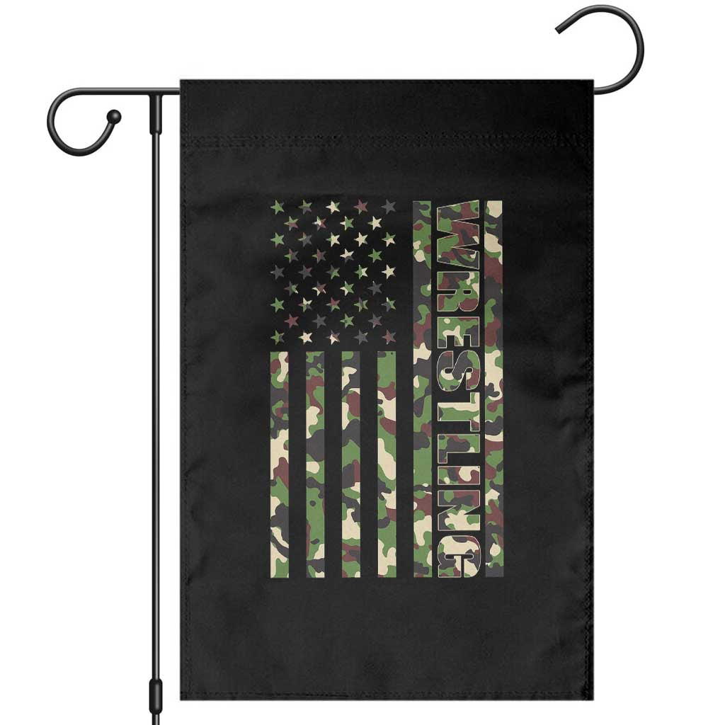 Wrestling American Flag Camo Wrestler Garden Flag