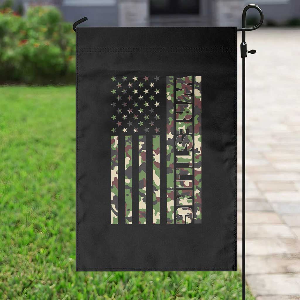 Wrestling American Flag Camo Wrestler Garden Flag