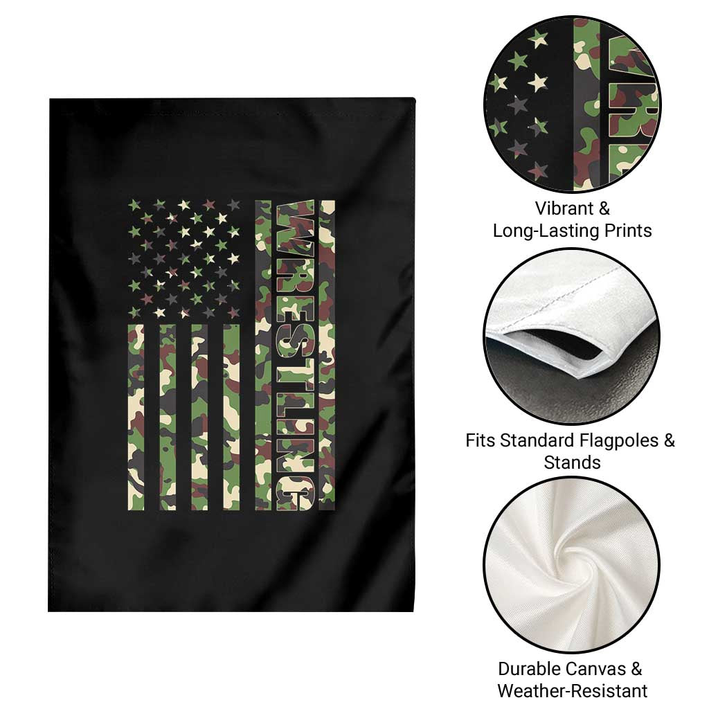 Wrestling American Flag Camo Wrestler Garden Flag