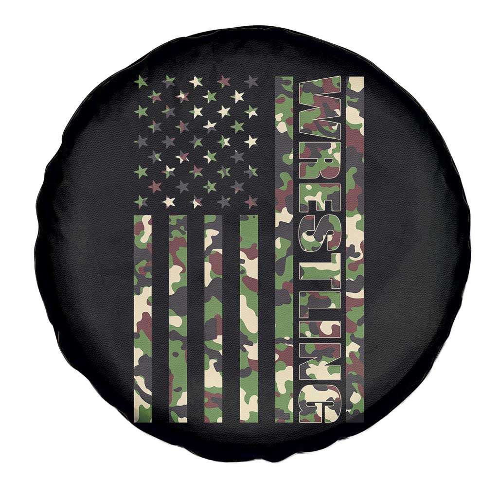 Wrestling American Flag Camo Wrestler Spare Tire Cover