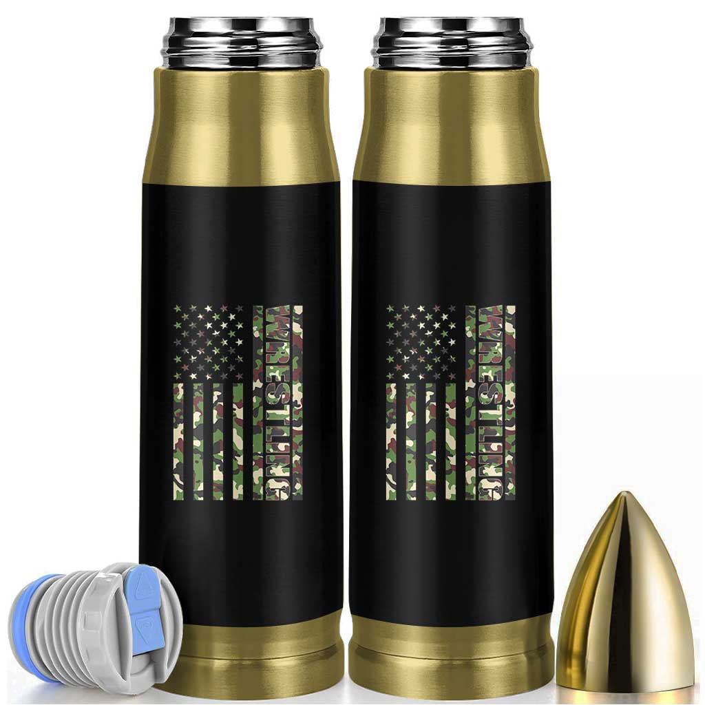 Wrestling American Flag Camo Wrestler Bullet Tumbler
