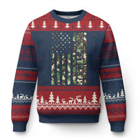Wrestling American Flag Camo Wrestler Ugly Christmas Sweater
