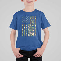 Wrestling American Flag Camo Wrestler T Shirt For Kid