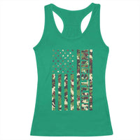 Wrestling American Flag Camo Wrestler Racerback Tank Top