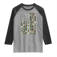 Wrestling American Flag Camo Wrestler Raglan Shirt