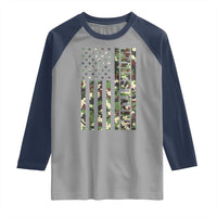 Wrestling American Flag Camo Wrestler Raglan Shirt