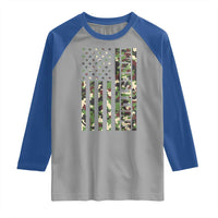 Wrestling American Flag Camo Wrestler Raglan Shirt