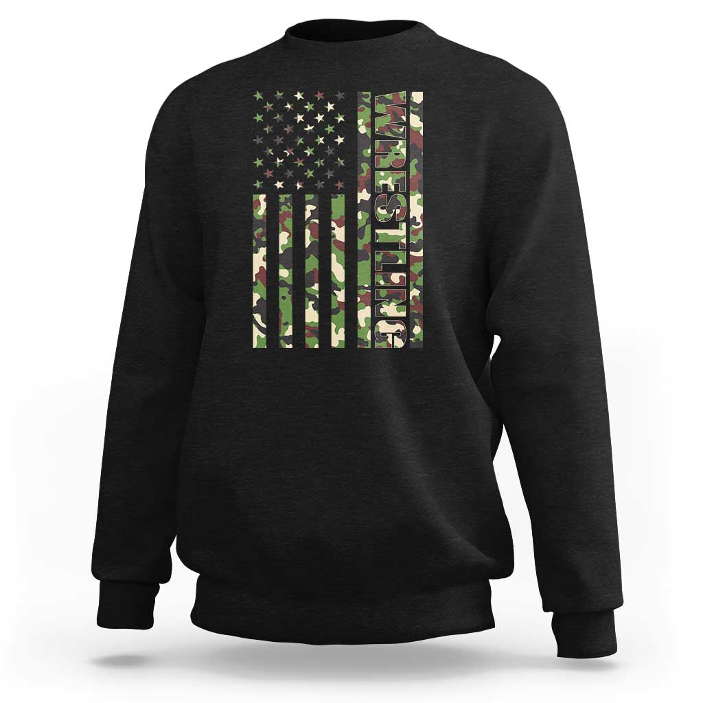 Wrestling American Flag Camo Wrestler Sweatshirt
