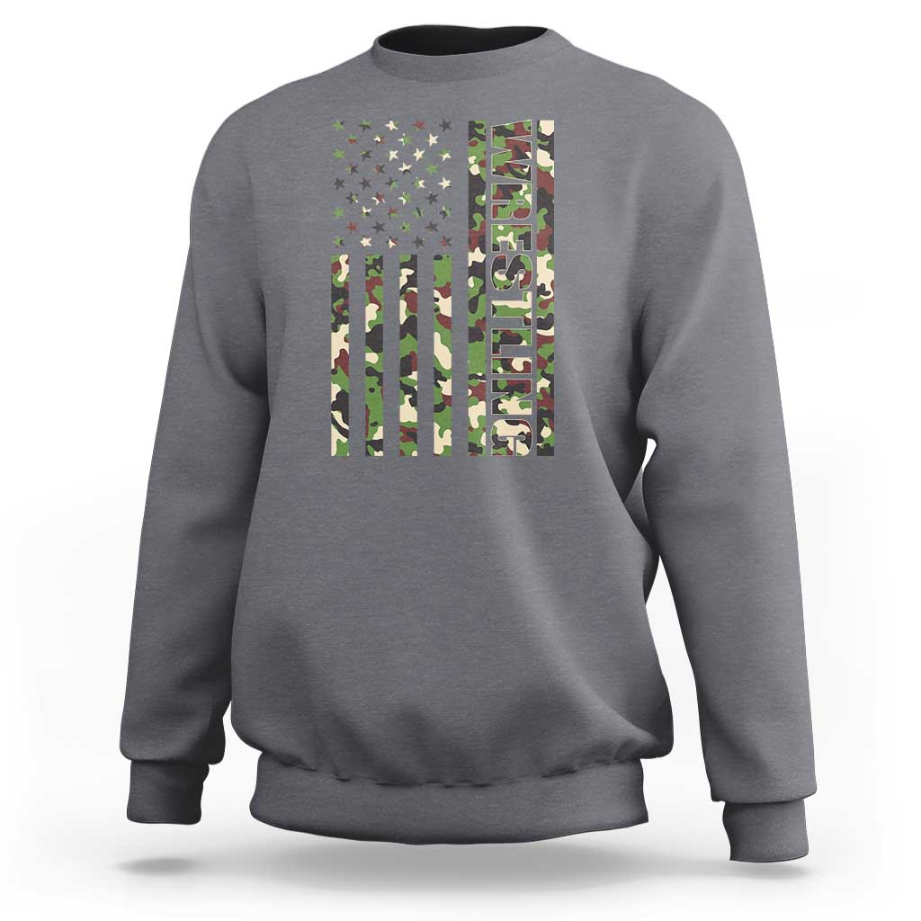 Wrestling American Flag Camo Wrestler Sweatshirt