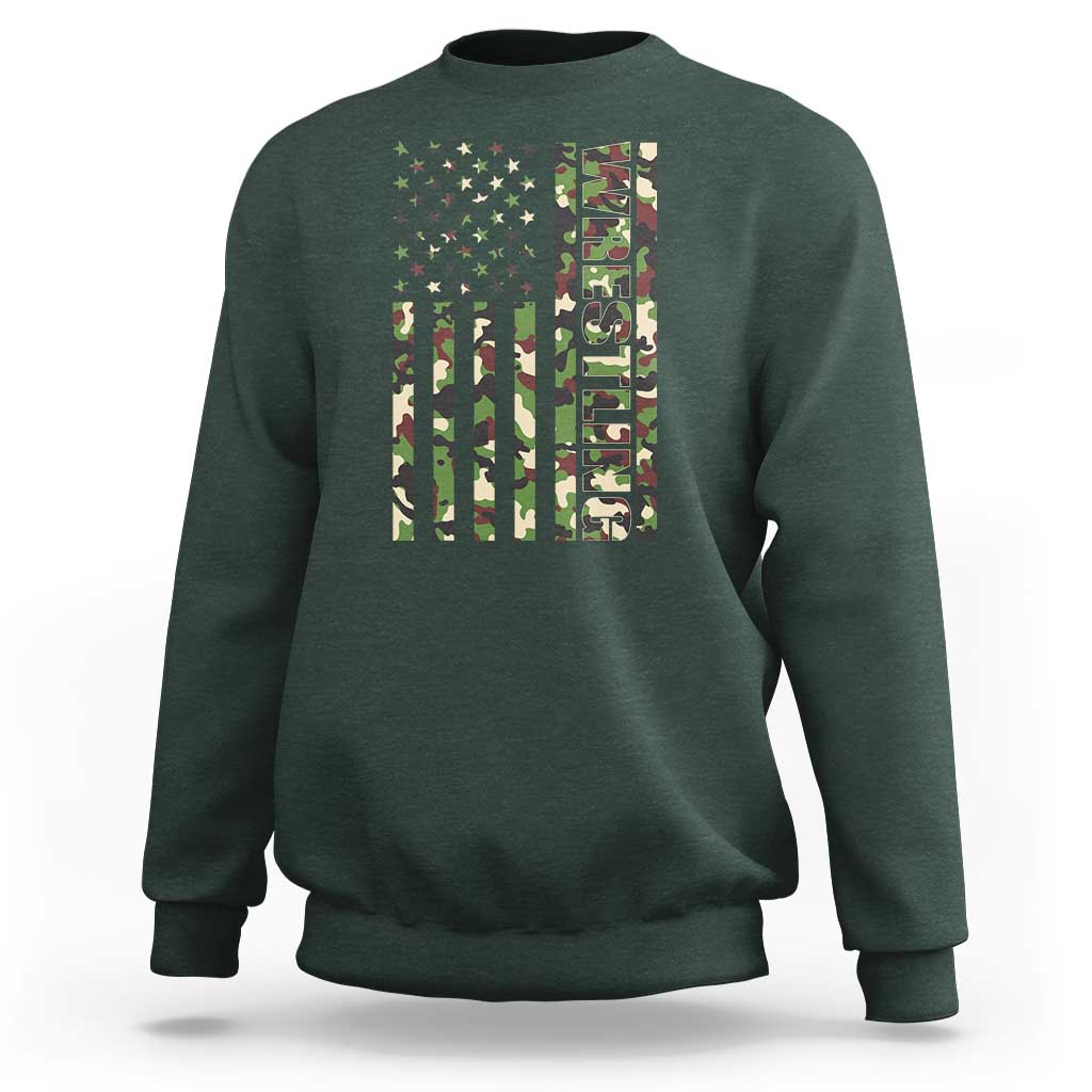 Wrestling American Flag Camo Wrestler Sweatshirt