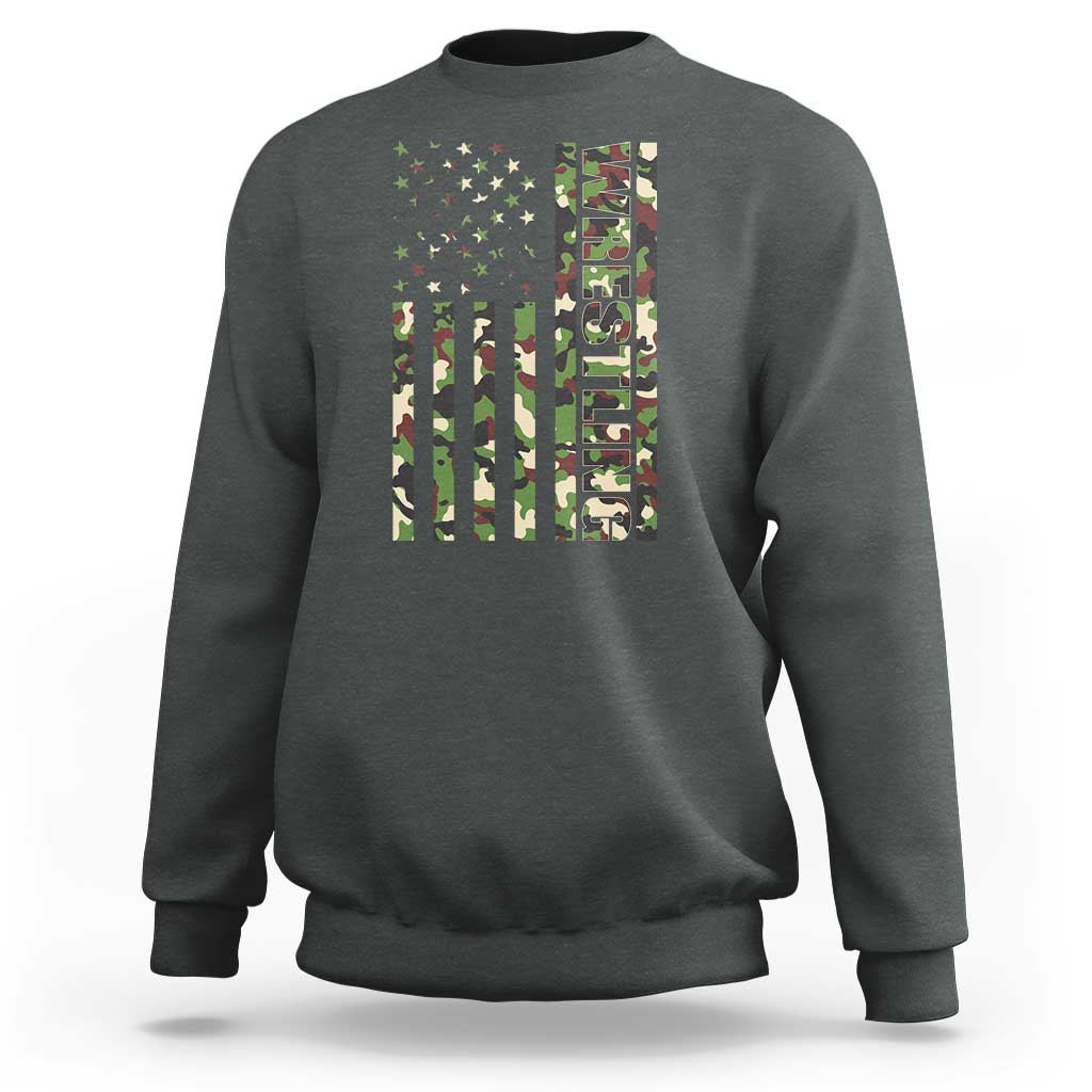 Wrestling American Flag Camo Wrestler Sweatshirt