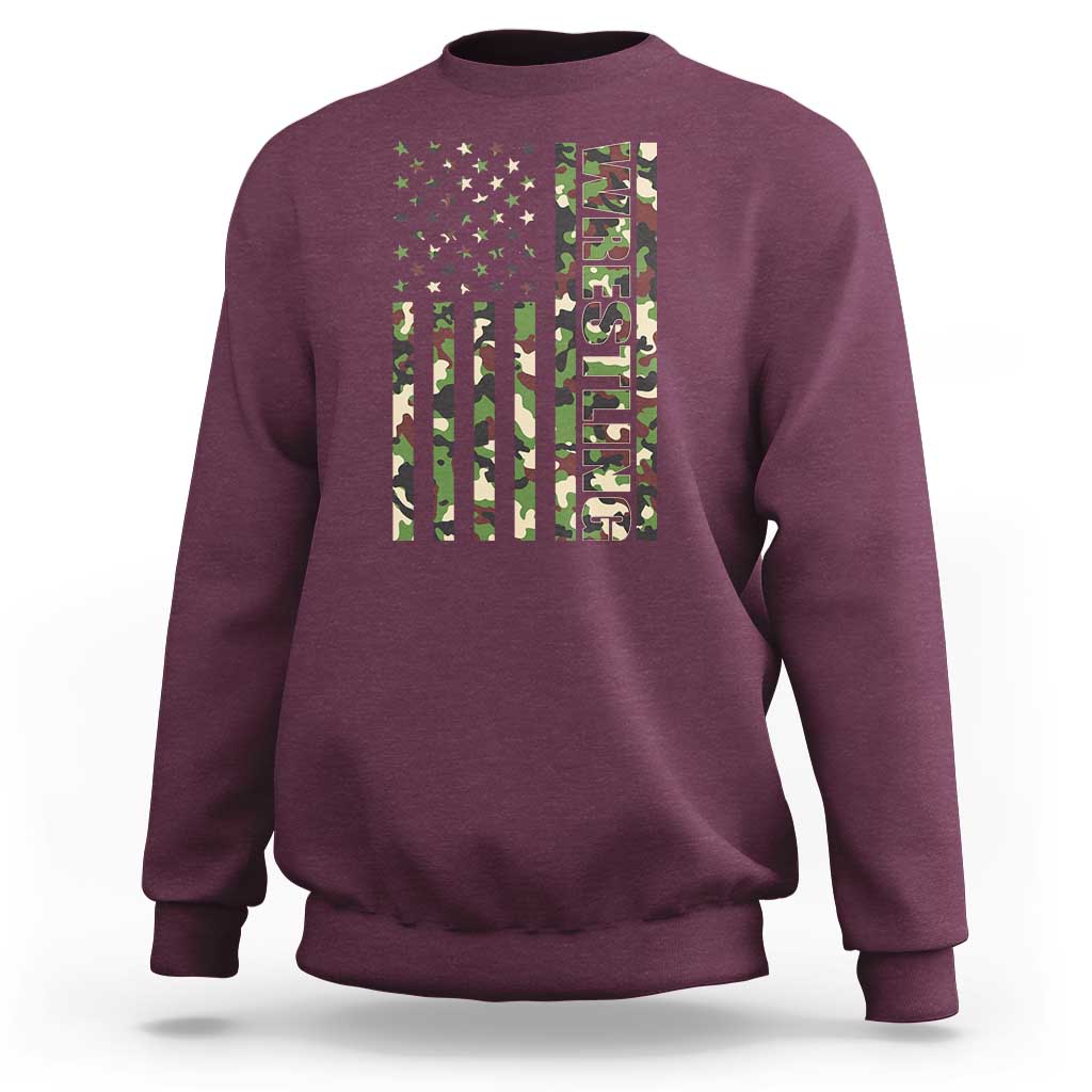 Wrestling American Flag Camo Wrestler Sweatshirt
