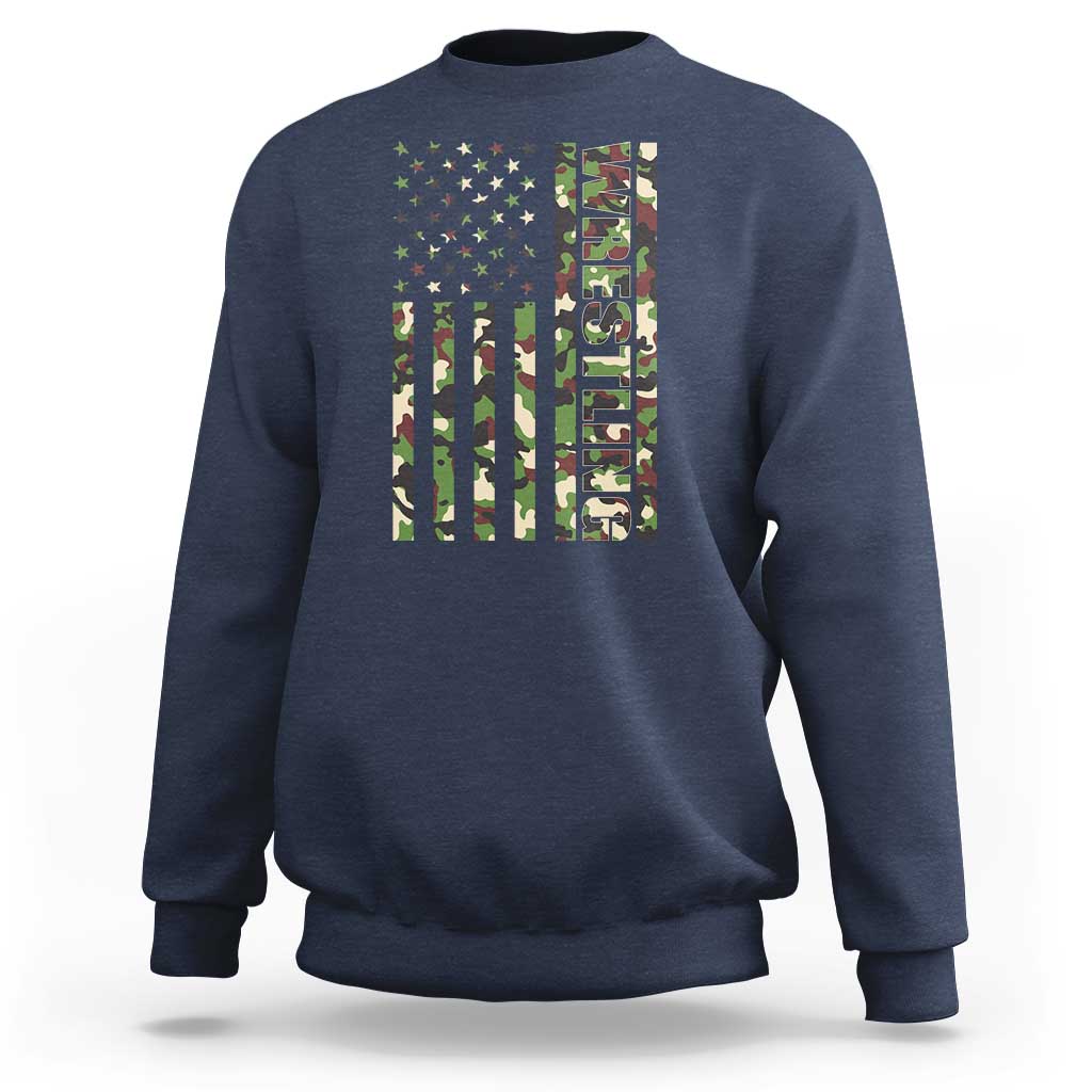 Wrestling American Flag Camo Wrestler Sweatshirt