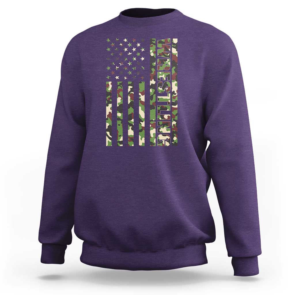 Wrestling American Flag Camo Wrestler Sweatshirt