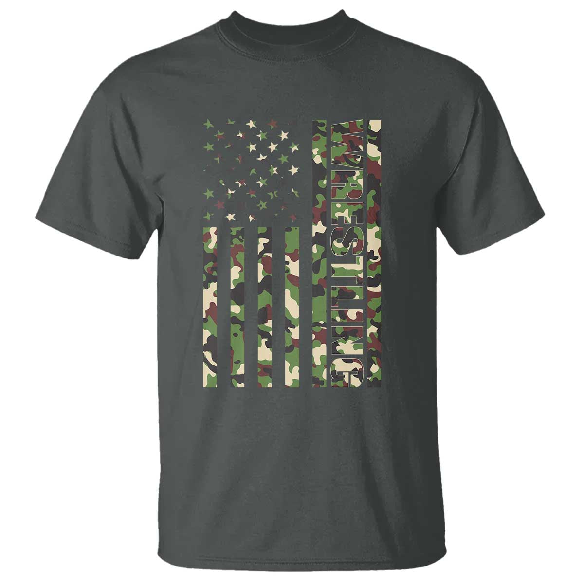Wrestling American Flag Camo Wrestler T Shirt
