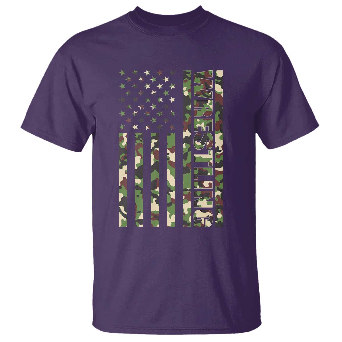 Wrestling American Flag Camo Wrestler T Shirt