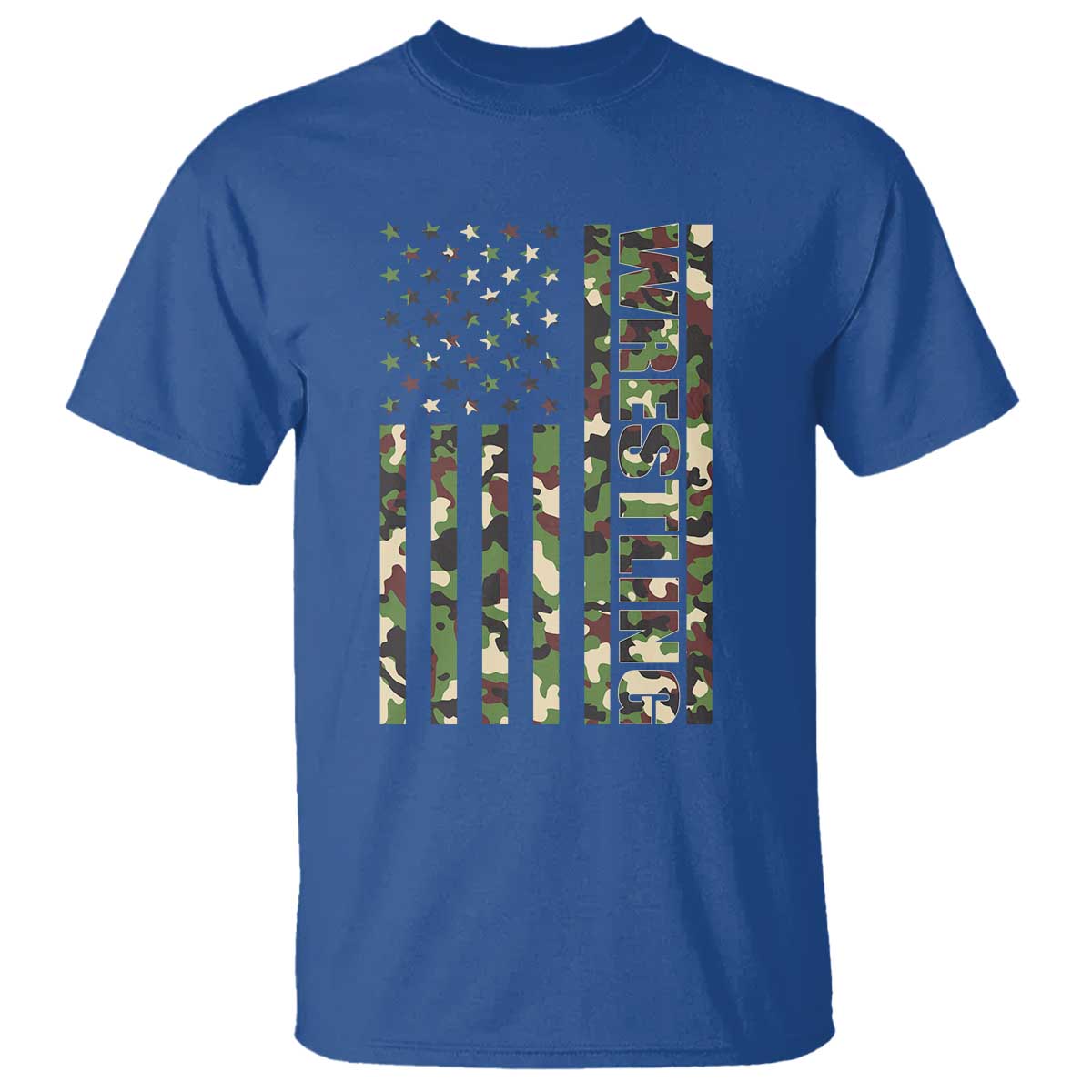 Wrestling American Flag Camo Wrestler T Shirt