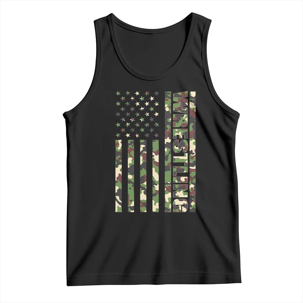 Wrestling American Flag Camo Wrestler Tank Top