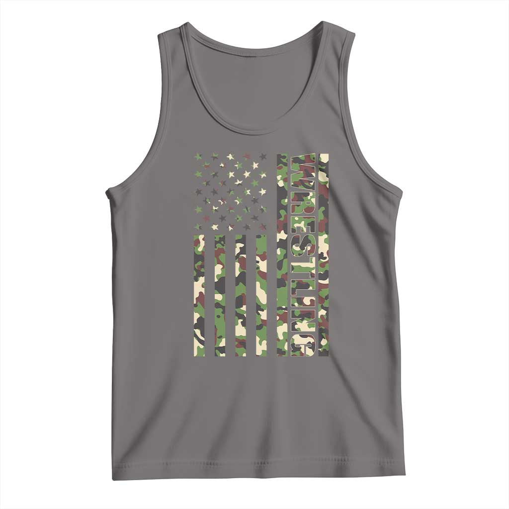 Wrestling American Flag Camo Wrestler Tank Top