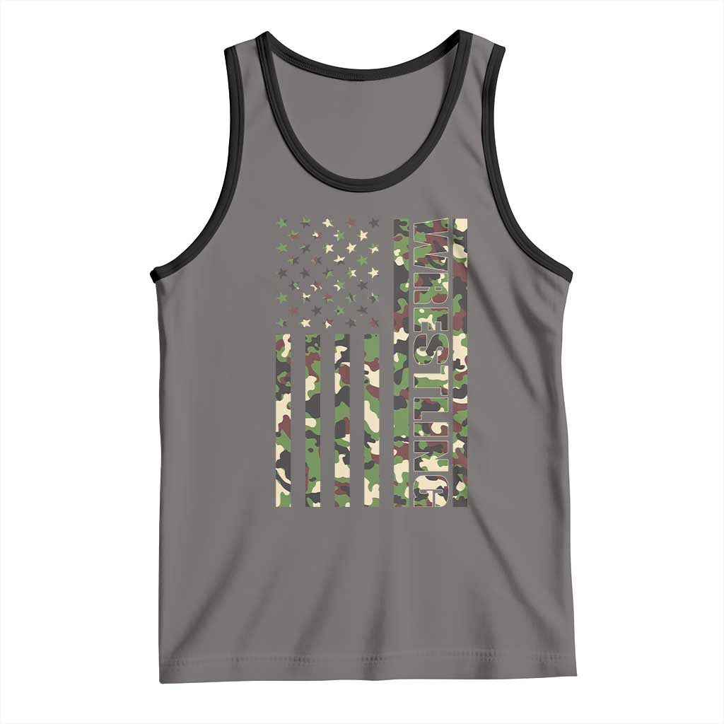 Wrestling American Flag Camo Wrestler Tank Top