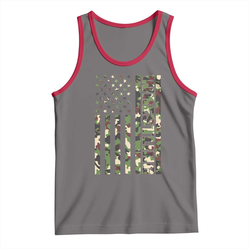 Wrestling American Flag Camo Wrestler Tank Top