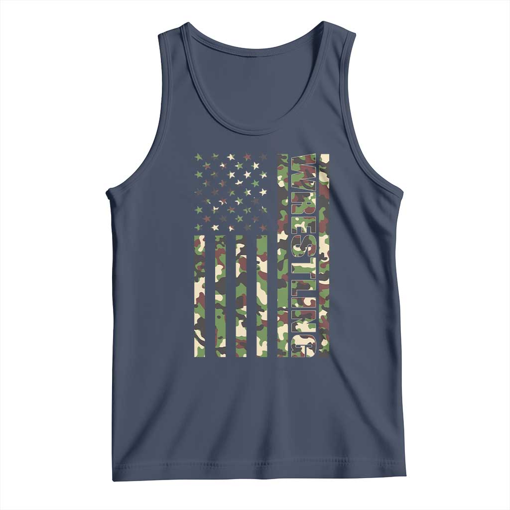Wrestling American Flag Camo Wrestler Tank Top