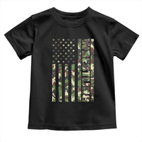 Wrestling American Flag Camo Wrestler Toddler T Shirt