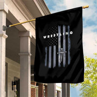 Christian Wrestling Garden Flag Wrestler Faith Strength US USA Flag Christ Cross