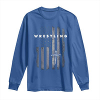 Christian Wrestling Long Sleeve Shirt Wrestler Faith Strength US USA Flag Christ Cross