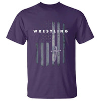 Christian Wrestling T Shirt Wrestler Faith Strength US USA Flag Christ Cross