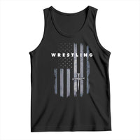 Christian Wrestling Tank Top Wrestler Faith Strength US USA Flag Christ Cross