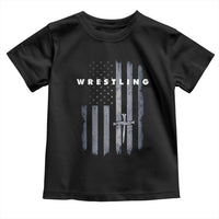 Christian Wrestling Toddler T Shirt Wrestler Faith Strength US USA Flag Christ Cross