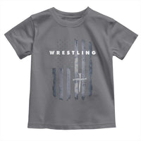 Christian Wrestling Toddler T Shirt Wrestler Faith Strength US USA Flag Christ Cross