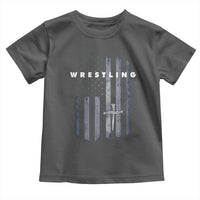 Christian Wrestling Toddler T Shirt Wrestler Faith Strength US USA Flag Christ Cross