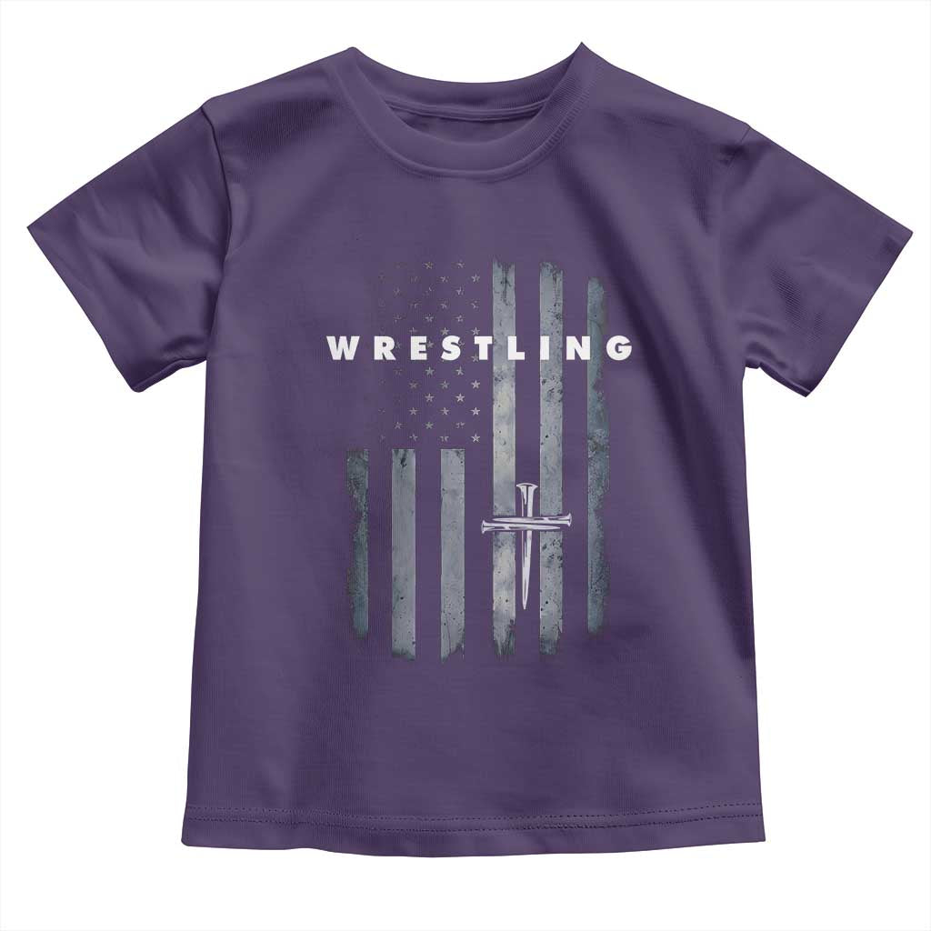 Christian Wrestling Toddler T Shirt Wrestler Faith Strength US USA Flag Christ Cross